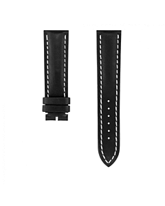 24/20mm zwarte kalfslederen band