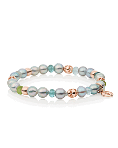 18K Reflex Armband met Akoyaparels en een mix van edelstenen