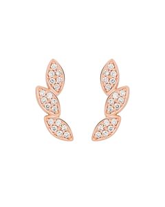 Poppy Oorsieraden Roségoud met Witte Diamant